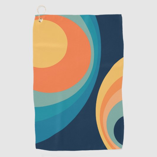 Colorful retro Circles Design Golfhandtuch (Vorderseite)