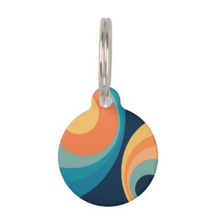 Colorful retro Circles Design Haustiermarke