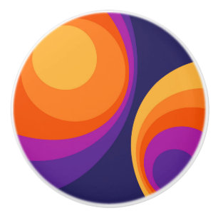 Colorful retro Circles Design Keramikknauf
