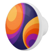 Colorful retro Circles Design Keramikknauf (Rechts)