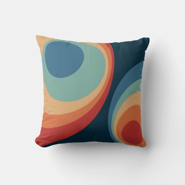 Colorful retro Circles Design Kissen (Vorderseite)