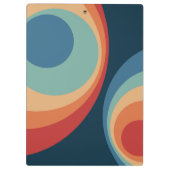 Colorful retro Circles Design Klemmbrett (Rückseite)