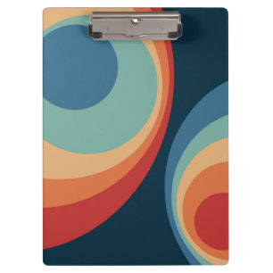 Colorful retro Circles Design Klemmbrett