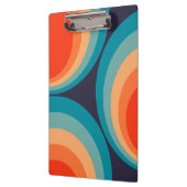 Colorful retro Circles Design Klemmbrett (Links)
