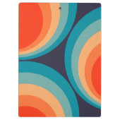 Colorful retro Circles Design Klemmbrett (Rückseite)