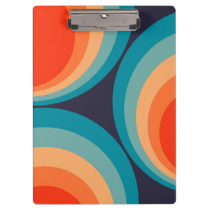Colorful retro Circles Design Klemmbrett