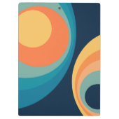 Colorful retro Circles Design Klemmbrett (Rückseite)