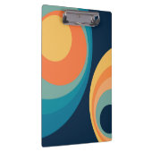 Colorful retro Circles Design Klemmbrett (Rechts)