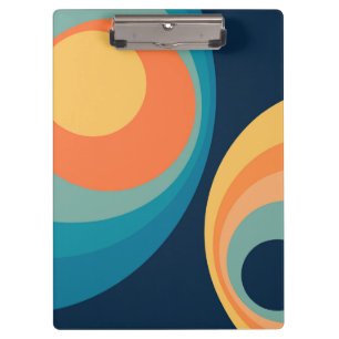 Colorful retro Circles Design Klemmbrett