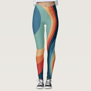 Colorful retro Circles Design Leggings