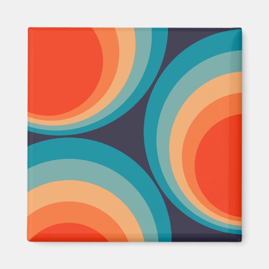 Colorful retro Circles Design Magnet (Vorne)