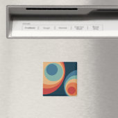 Colorful retro Circles Design Magnet (In Situ (Geschirrspüler))