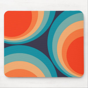 Colorful retro Circles Design Mousepad