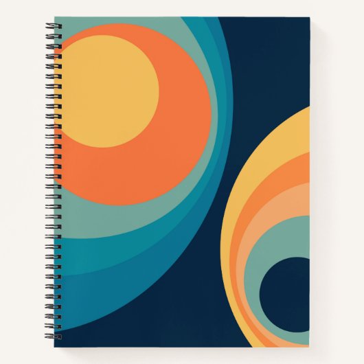Colorful retro Circles Design Notizblock (Vorderseite)