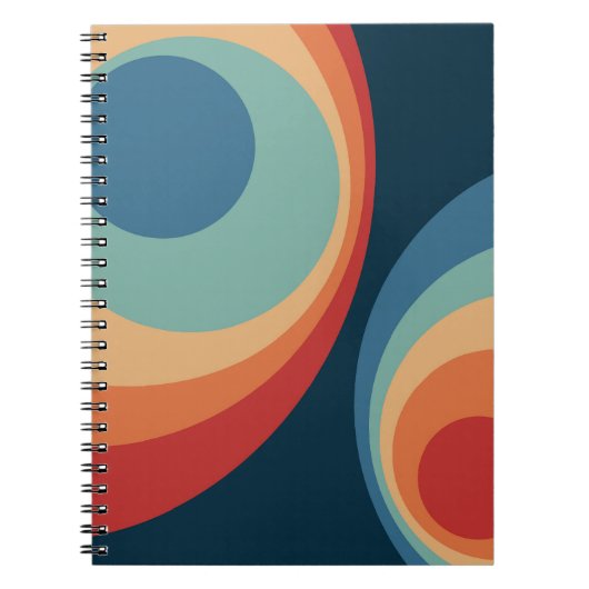 Colorful retro Circles Design Notizblock (Vorderseite)