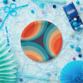 Colorful retro Circles Design Pappteller (Party)