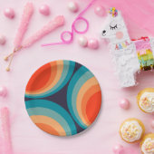 Colorful retro Circles Design Pappteller (Party)
