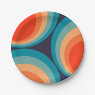 Colorful retro Circles Design Pappteller