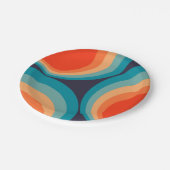 Colorful retro Circles Design Pappteller (Schrägansicht)