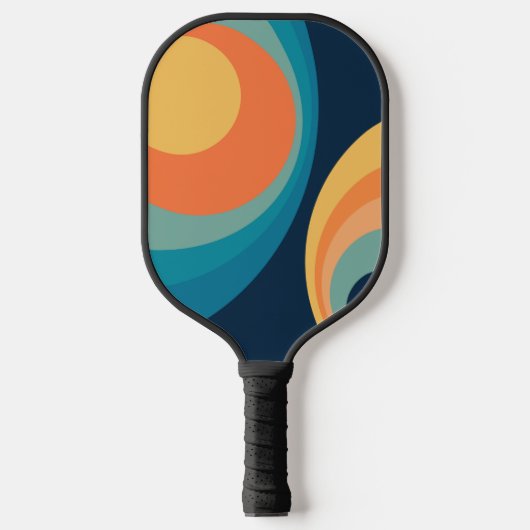 Colorful retro Circles Design Pickleball Schläger (Vorderseite)