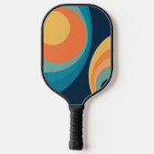 Colorful retro Circles Design Pickleball Schläger (Rückseite)