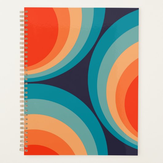 Colorful retro Circles Design Planer (Vorderseite)