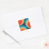 Colorful retro Circles Design Quadratischer Aufkleber (Umschlag)