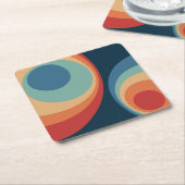 Colorful retro Circles Design Rechteckiger Pappuntersetzer (angewinkelt)