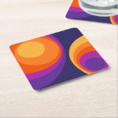 Colorful retro Circles Design Rechteckiger Pappuntersetzer (angewinkelt)