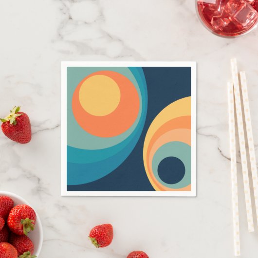 Colorful retro Circles Design Serviette (Beispiel)