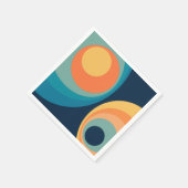 Colorful retro Circles Design Serviette (Ecke)