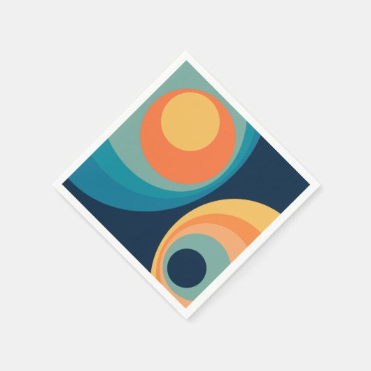 Colorful retro Circles Design Serviette (Ecke)