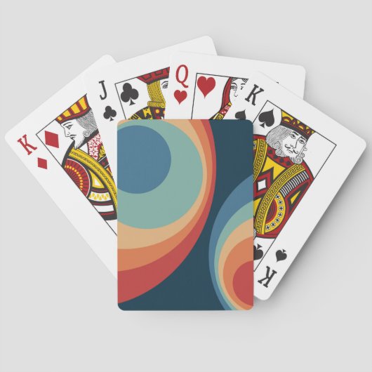 Colorful retro Circles Design Spielkarten (Rückseite)