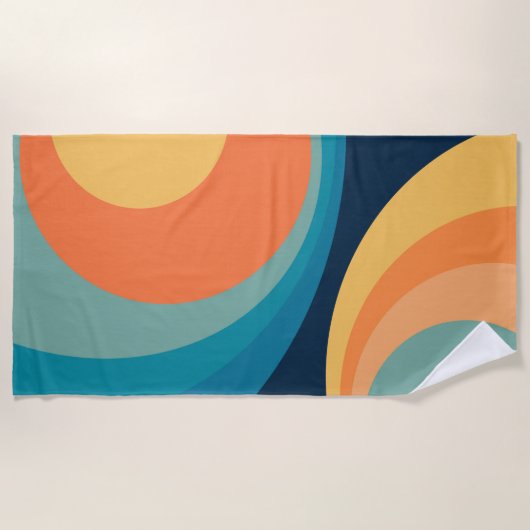 Colorful retro Circles Design Strandtuch (Vorderseite)