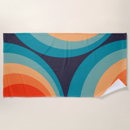 Colorful retro Circles Design Strandtuch (Vorderseite)
