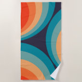 Colorful retro Circles Design Strandtuch (Vorderseite)