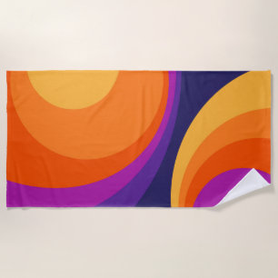 Colorful retro Circles Design Strandtuch