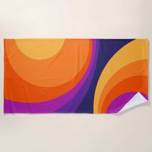 Colorful retro Circles Design Strandtuch (Vorderseite)