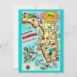 Colorful Retro Florida 5x7 Big Postcard  Karte