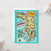 Colorful Retro Florida 5x7 Big Postcard  Karte (Vorderseite/Rückseite Beispiel)