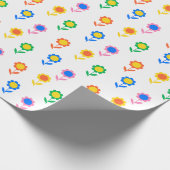 Colorful Retro Flower Pattern Pop Art Daisy Design Geschenkpapier (Ecke)
