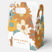 Colorful Retro Flowers 60's 70's Arch Wedding Geschenkschachtel (Geöffnet)