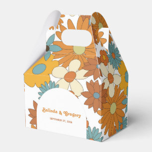 Colorful Retro Flowers 60's 70's Arch Wedding Geschenkschachtel