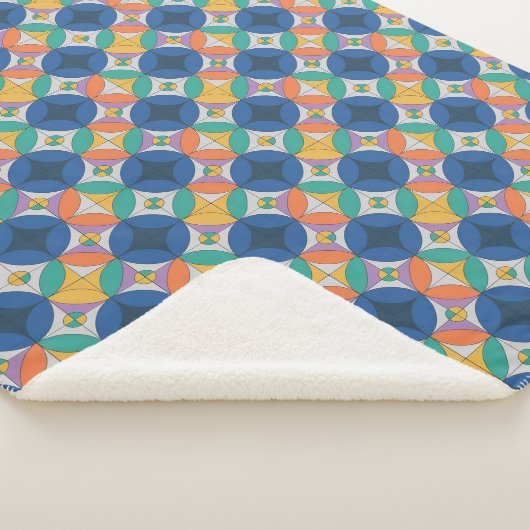 colorful retro geometric pattern sherpadecke (3/4)