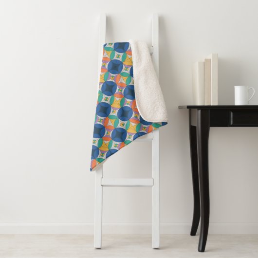 colorful retro geometric pattern sherpadecke (Beispiel)