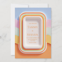 Colorful Retro Gummy Candy 3D Frame Wedding Einladung