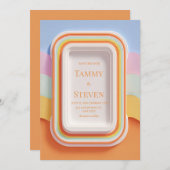 Colorful Retro Gummy Candy 3D Frame Wedding Einladung (Vorne/Hinten)