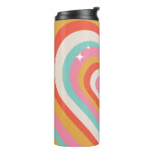 Colorful Retro Hearts with Sparkles | Valentine  Thermosbecher (Nach links gedreht)