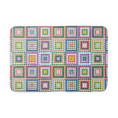 Colorful Retro Mid-Century Mid-Mod Crochet Blossom Badematte (Vorderseite)