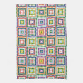 Colorful Retro Mid-Century Mid-Mod Crochet Blossom Geschirrtuch (Vertikal)